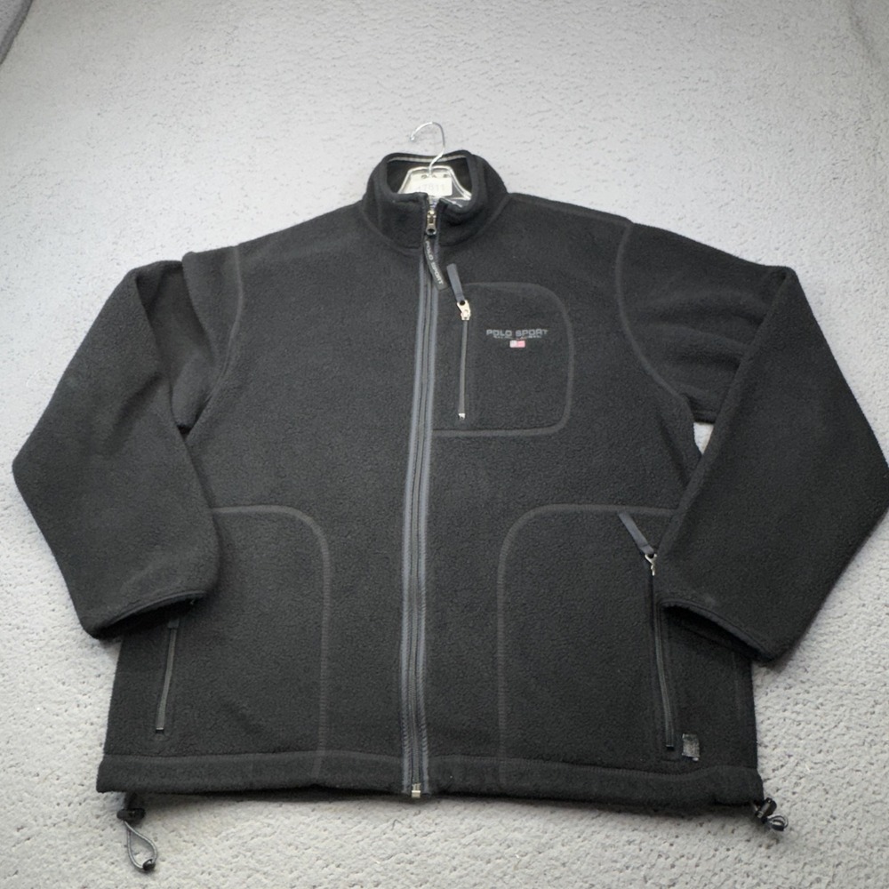 Vintage Polo Ralph Lauren Jacket Mens Medium 90s Polo Sport Full Zip Fleece USA